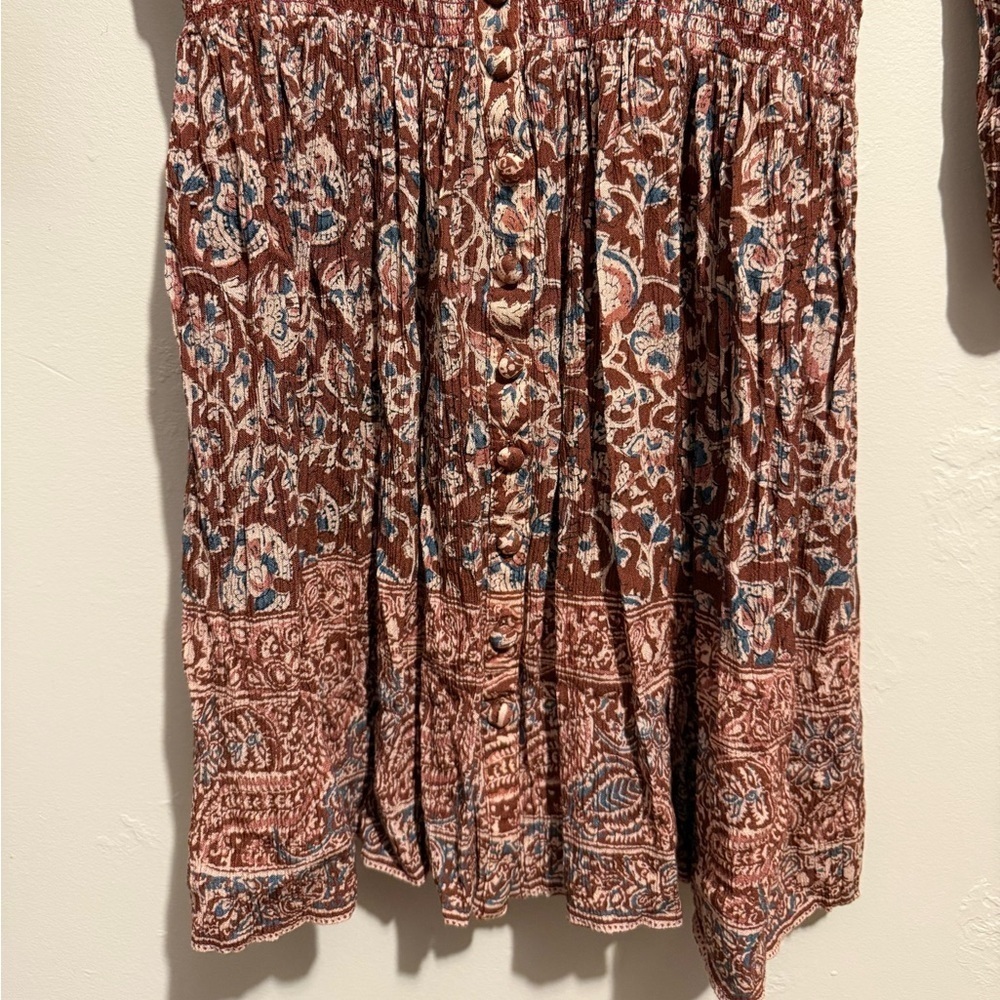 FAHERTY | Montara Long Sleeve Dress Merlot Bordeaux Floral Dress Women’s Size XS - Picture 10 of 15